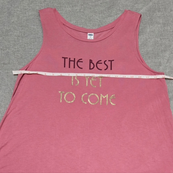 NWOT OLD NAVY Luxe Graphic Swing Tank The Best Is Yet To Come Size Large - Picture 6 of 11